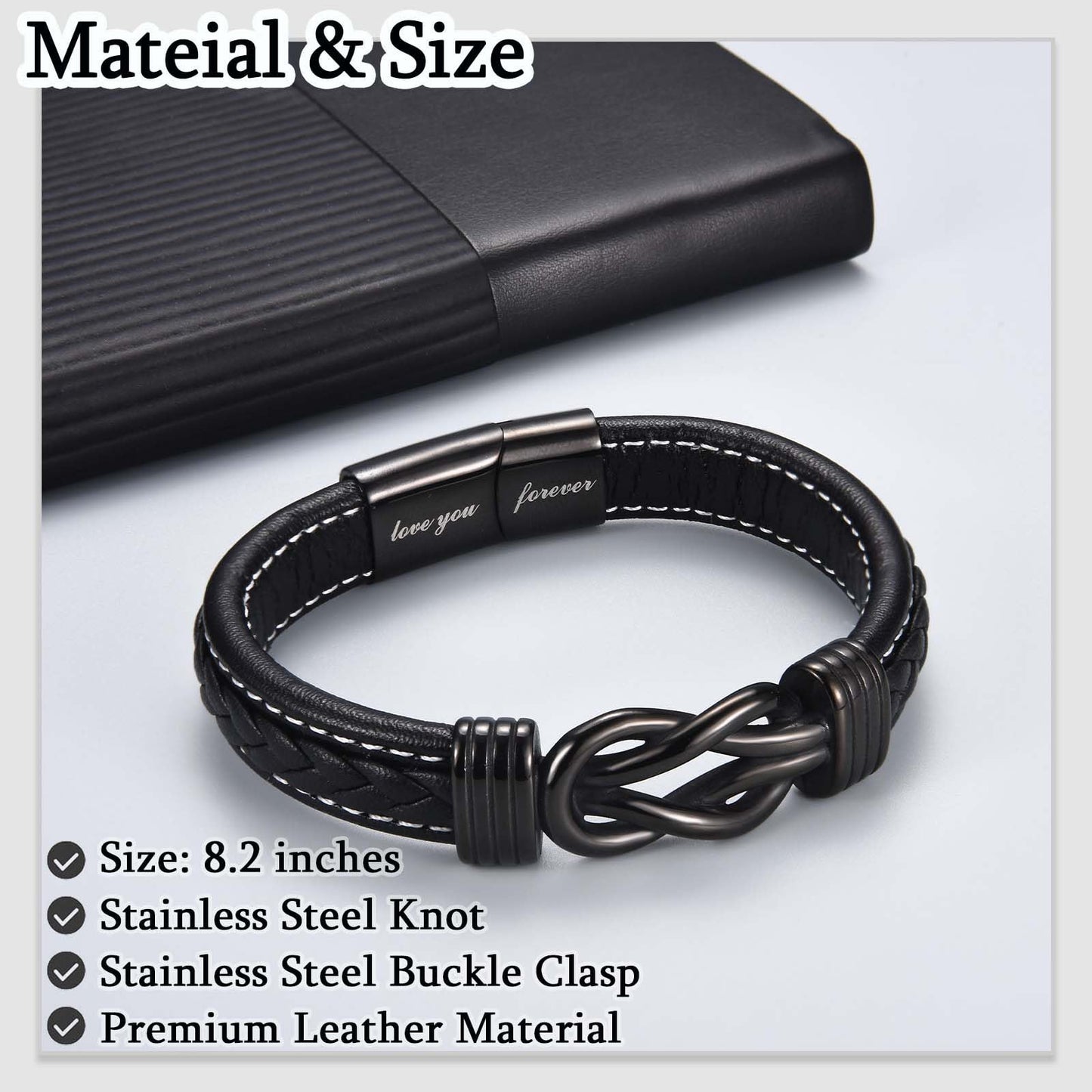 Friend Gifts for Men Male Boys, Leather Bracelet Christmas Birthday Fathers Thanksgiving Graduation Back to School Gifts for Best Friend Men