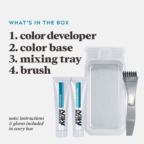 Just For Men Mustache & Beard, Beard Dye for Men with Brush Included & Control GX Grey Reducing Shampoo, Gradual Hair Color for Stronger and Healthier
