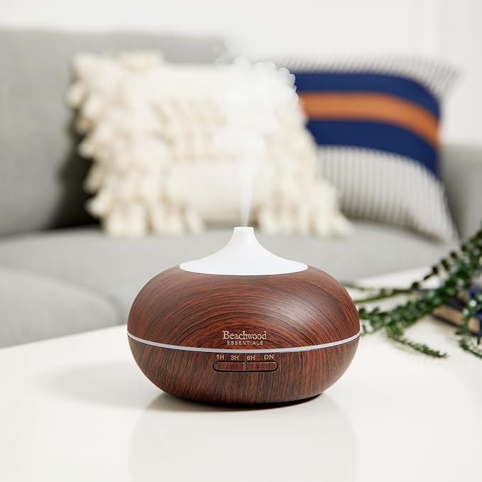Ultimate Ultrasonic Aromatherapy Diffuser for Essential Oils - Therapeutic Grade, Helps You to Relax - 3 Timer & 7 Ambient Light Settings - Up to 16 Hours of Use - White, 300mL