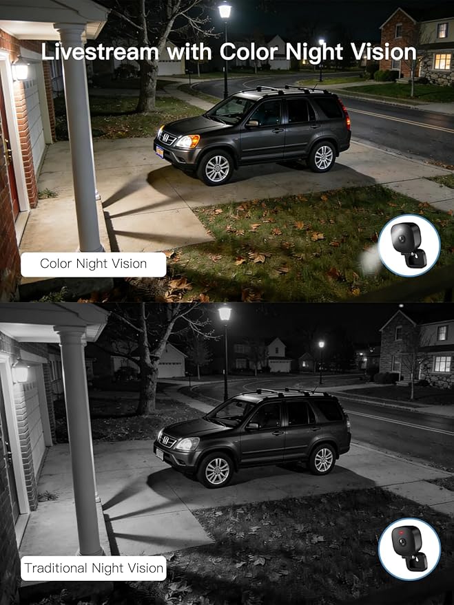 VIMTAG 2.5K Security Camera Indoor/Outdoor, Cameras for Home Security with Color Night Vision, AI Human Detection, Spotlight/Siren, Pet/Baby Monitor, IP66, 2-Way Audio,Compatible with Alexa, Wired
