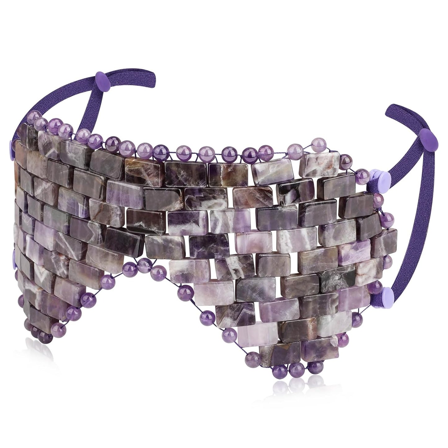 Jade Eye Mask, Rose Quartz Eye Maskï¼Gemstone Eye Mask Anti Aging Therapy Hot or Cold Using (#2-Amethyst)