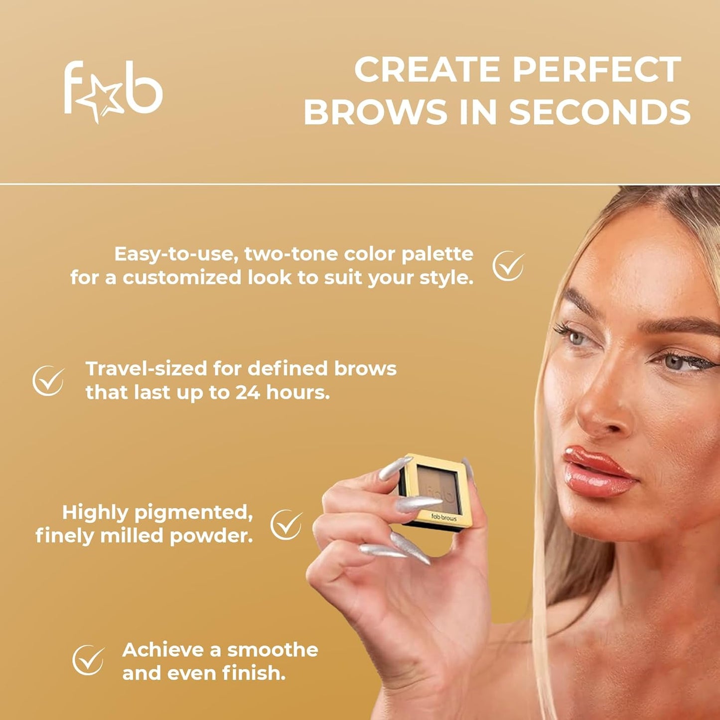 Lux Eyebrow Kit Refill Powder - Soft and Natural Eyebrow Definition for Dark Brown/Chocolate Brows On-The-Go