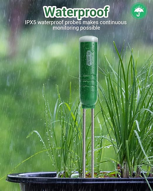 4-in-1 Soil Moisture Meter, 300ft Wireless Soil Tester Sensor, Temperature/Light/Time/Soil Hygrometer Monitor with Digital LCD Display for Indoor Outdoor Plants, Garden, Lawn, Gardening Gifts