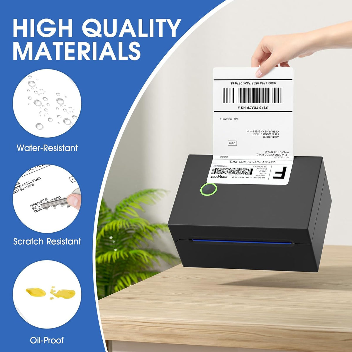 MaxGear 4" x 6" Direct Thermal Labels, 2000 Fanfold Labels, for Shipping & Mailing, Perforated White, Commercial Grade with Permanent Adhesive, Compatible with Most Thermal Printers,4 Stack