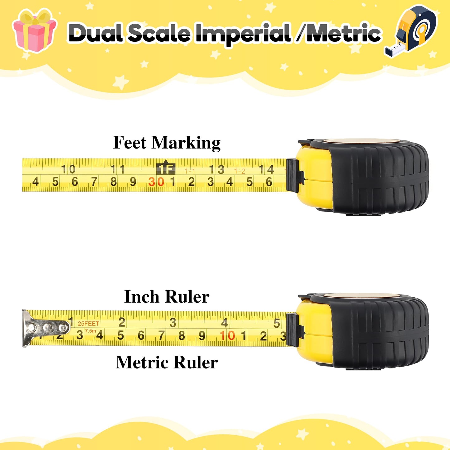 Sensi Blue Fathers Day Brother Gifts for Brother, Gifts for Brother, Brother Gifts from Sister, Best Gifts for Adult Brothers Brother In Law, Cool Promoted To Big Brother Tape Measure 25 FT Tool Gifts