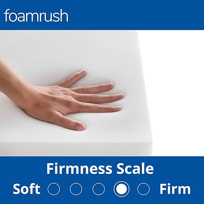 FoamRush 6-Inch Bunk (30" x 80") High Density Foam RV Mattress Replacement with Cotton Cover, Medium Firm, Pressure Relief, Travel Camper Trailer Truck, Made in USA, CertiPUR-US Certified