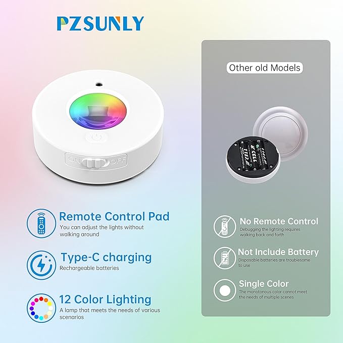 6 Pack Under Cabinet Lighting,Puck Lights with Remote,1200mAh Battery Operated Wireless Cloest Light,Under Counter Lights for Kitchen,Shelf,Hallway