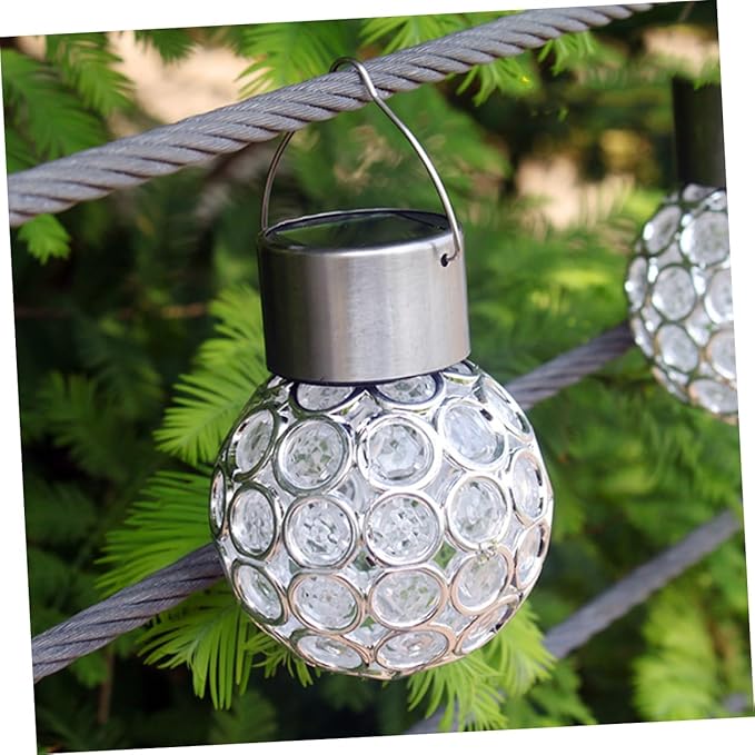 Mipcase 2pcs Solar Hanging Lights Outdoor Decorative Led Garden Lamp Automatic Off