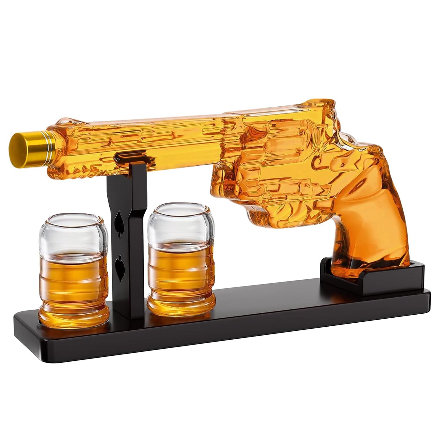 Gifts for Men Dad, 10 Oz Gun Whiskey Decanter Set with Shot Glass, Liquor Decanter Sets for Men Unique Anniversary Christmas Gifts Ideas for Him Husband Brother, Cool for Home Bar