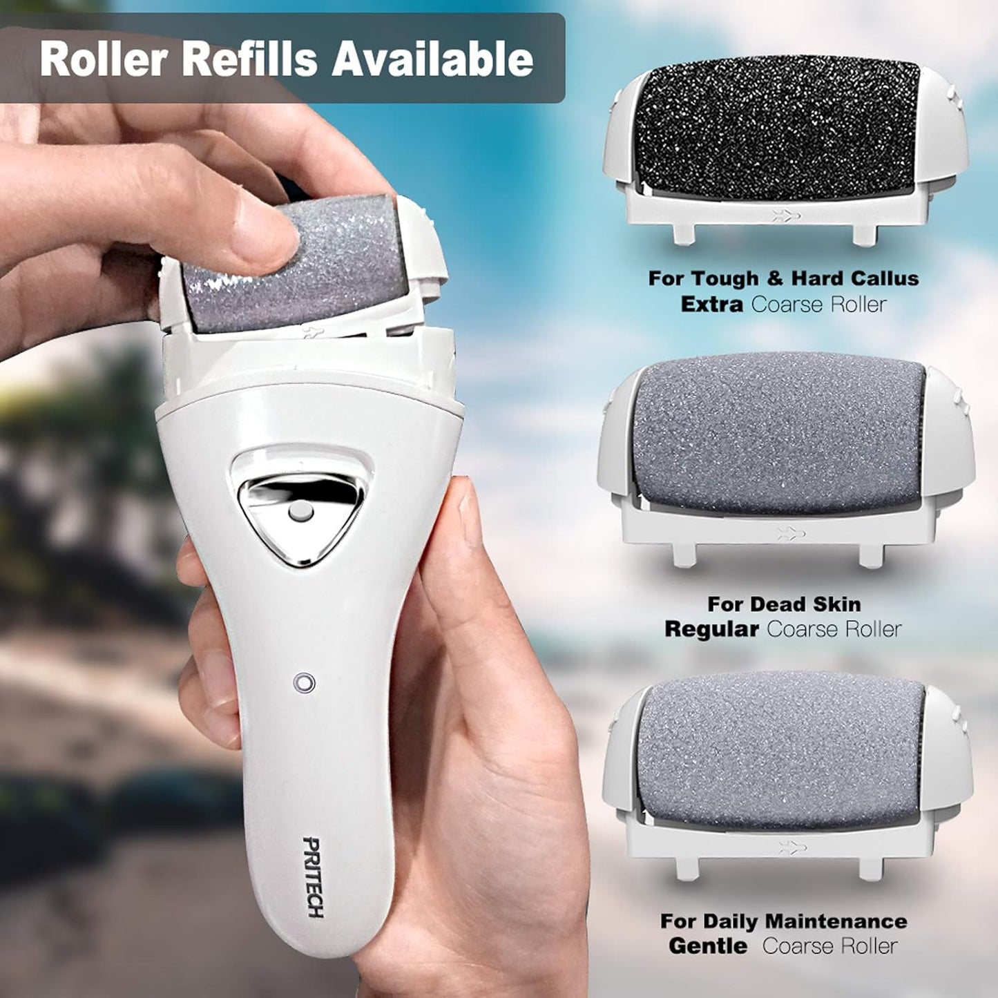 Electric Foot Callus Removers Rechargeable, Portable Electronic Foot File Pedicure Tools, Electric Callus Remover Kit, Professional Pedi Feet Care Perfect for Dead, Hard Cracked Dry Skin Ideal Gift