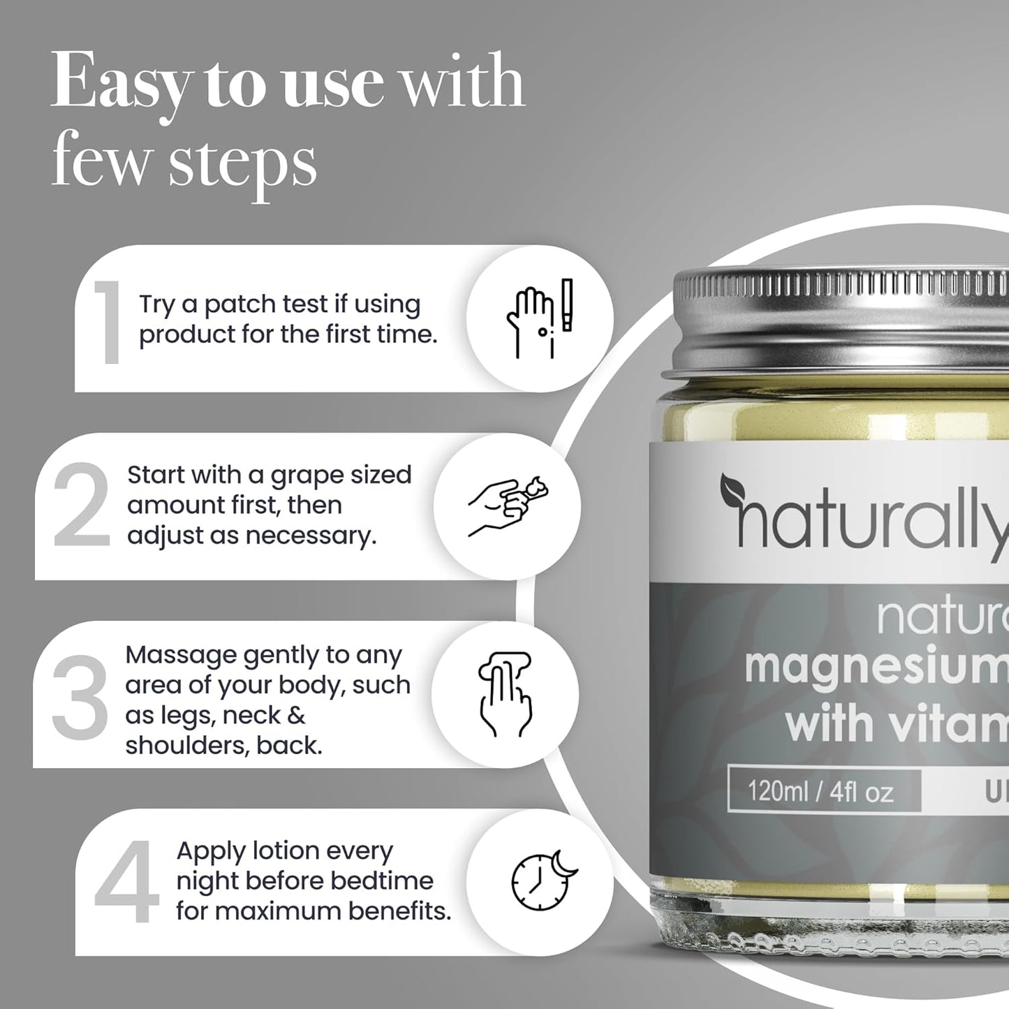 Magnesium Cream with Vitamin D3 [4 Fl Oz] - Magnesium Calm Cream and Vitamin D Lotion - Magnesium D3 Cream - Calming Cream Magnesium and Vitamin D - Turmeric & Arnica Cream - Unscented