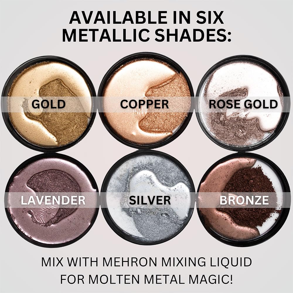 Mehron Makeup Metallic Powder (.17 oz) with Mixing Liquid (1 oz) (LAVENDER)