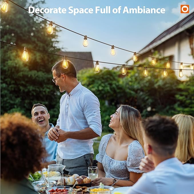addlon 200FT(192+8) Solar String Lights Outdoor Waterproof 6W Panel with USB Port & Remote Control Solar Powered Patio Lights for Outside with 68 LED Dimmable Bulbs for Porch Garden Deck Halloween
