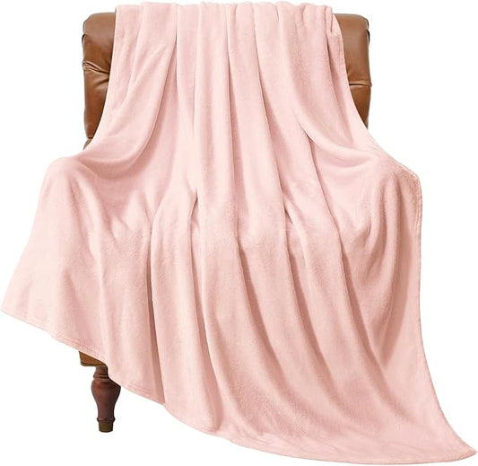 BEDELITE Fleece Blanket Twin Size Pink Morn Throw Blankets for Couch & Bed, Luxury Plush Cozy Fuzzy Blanket 60x80 inches, Super Soft Warm Lightweight Throw Blanket for Travel Camping