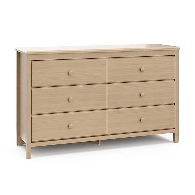 Storkcraft Alpine 6-Drawer Dresser (Driftwood) – GREENGUARD Gold Certified, Brown Dresser for Bedroom, Kids & Nursery Storage Drawers, Safety Interlocking Drawers, Pre-Installed Tracks, Kids Bedroom