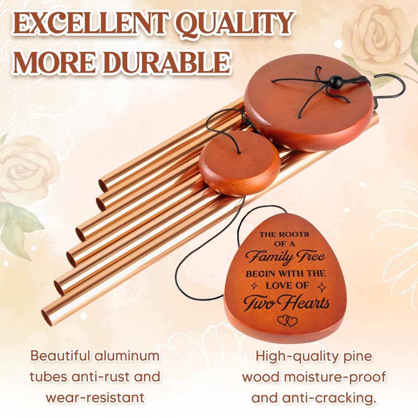 50th Anniverasry Wedding Gifts Wind Chimes, Anniversary Golden Gift for Couple, Wife, Husband, Romantic 50 Years Presents for Parents, Friends, Grandparents