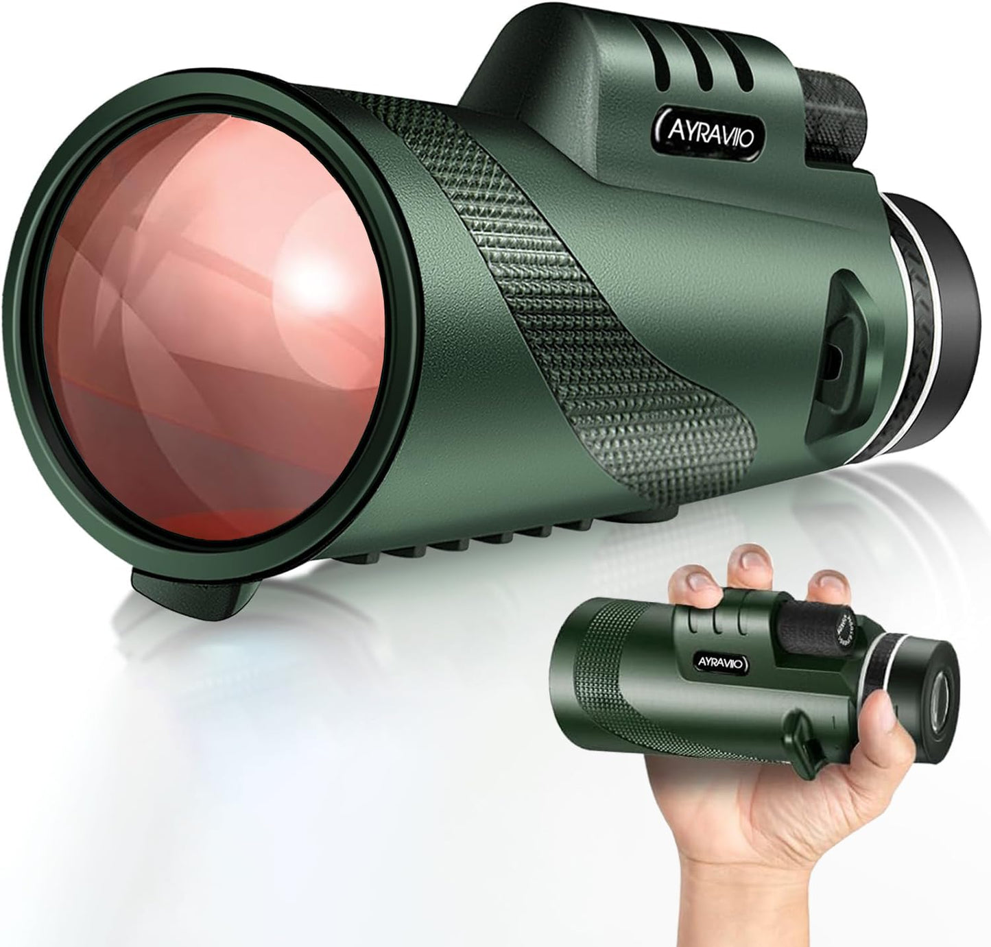 Birthday Gifts for Men Dad Him Husband Teen, 10x42 Compact Monocular Telescope, High Powered FMC & BAK4 Scope, for Fathers Day, Outdoors Survival Hiking Gear for Adventure, White Elephant Gifts