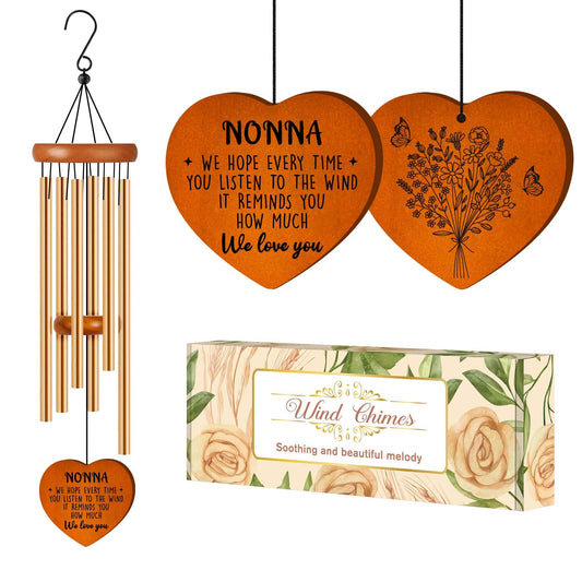 Nonna Gifts, Gifts for Nonna, Nonna Birthday Gift for Grandma from Grandkids, Nonna Wind Chimes for Birthday Thanksgiving Christmas Mothers Day, Best Nonna Present Gift Ideas - We Love You