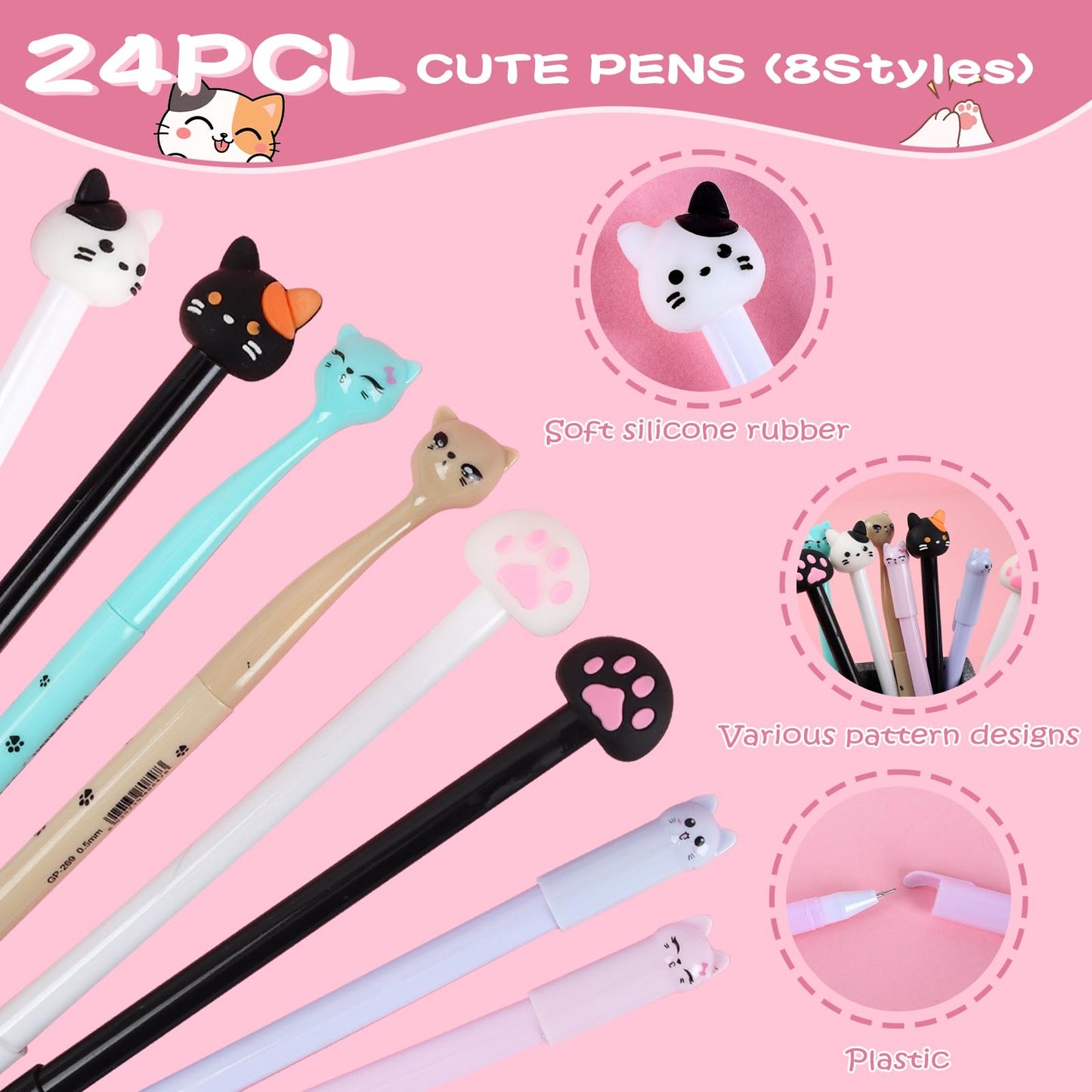 UJSGGA 148 Pcs Cat Animal Party Favors Bulk Cat Mini Spiral Notepads Cat Pens Stickers Set for PET Birthday Party Classroom School Reward Gift Prizes Goodie Bags Stuffers