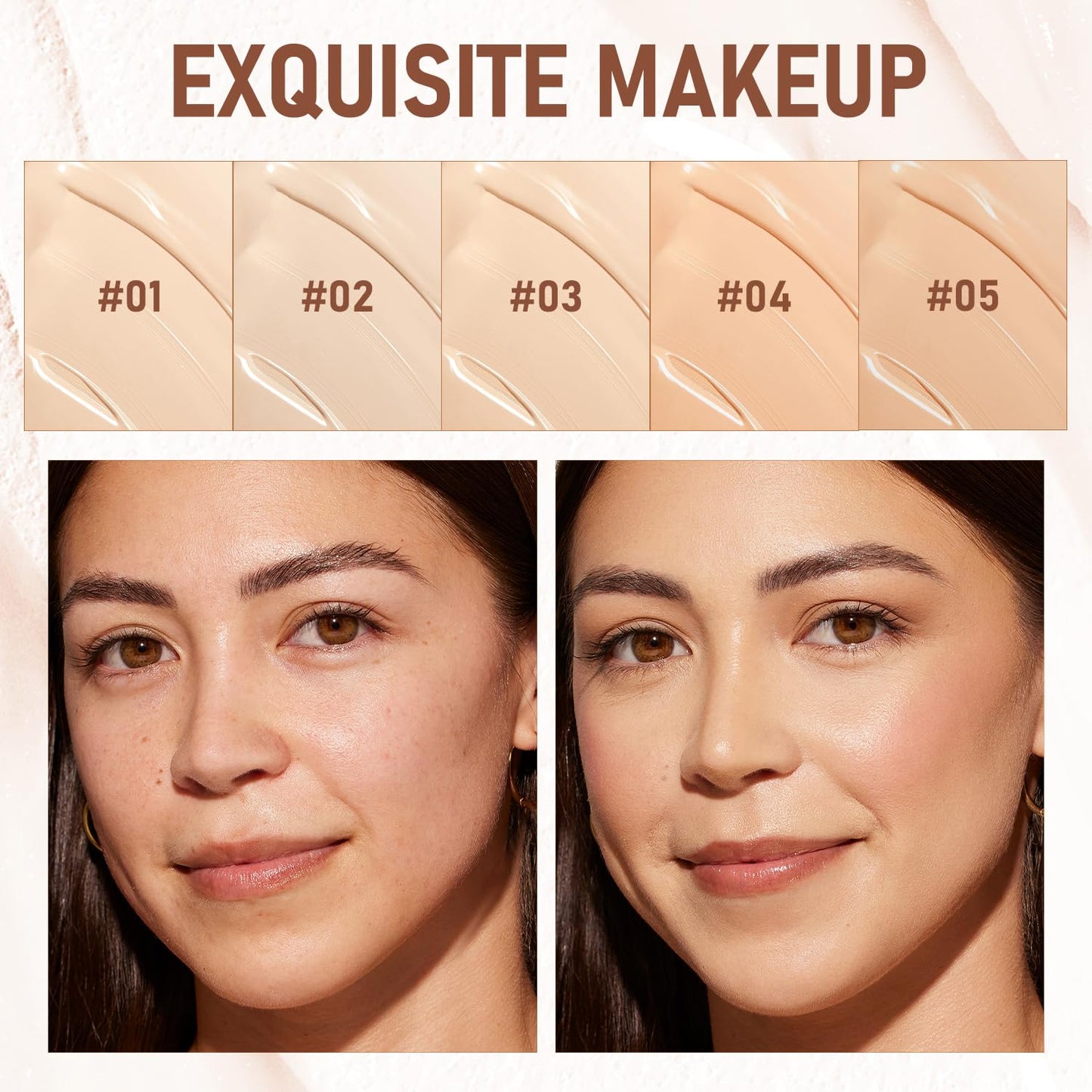 2PCS Long-Lasting Concealer Foundation Stick, Full Coverage Foundation Stick, 2-in-1 Contouring foundation with Brush, Cover Blemishes for All Skin Types (05#Dark Wheat)