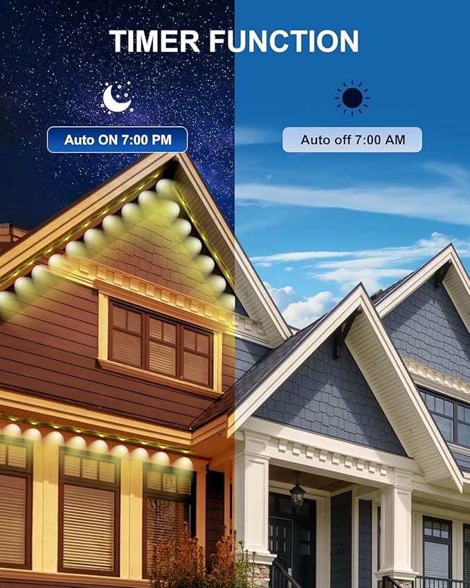 Permanent Outdoor Lights, Smart Outdoor LED String Lights,Christmas Lights RGB Color Changing,Scene Modes, IP67 Waterproof, App Control,Holiday, Party,Christmas Decorations（100FT）