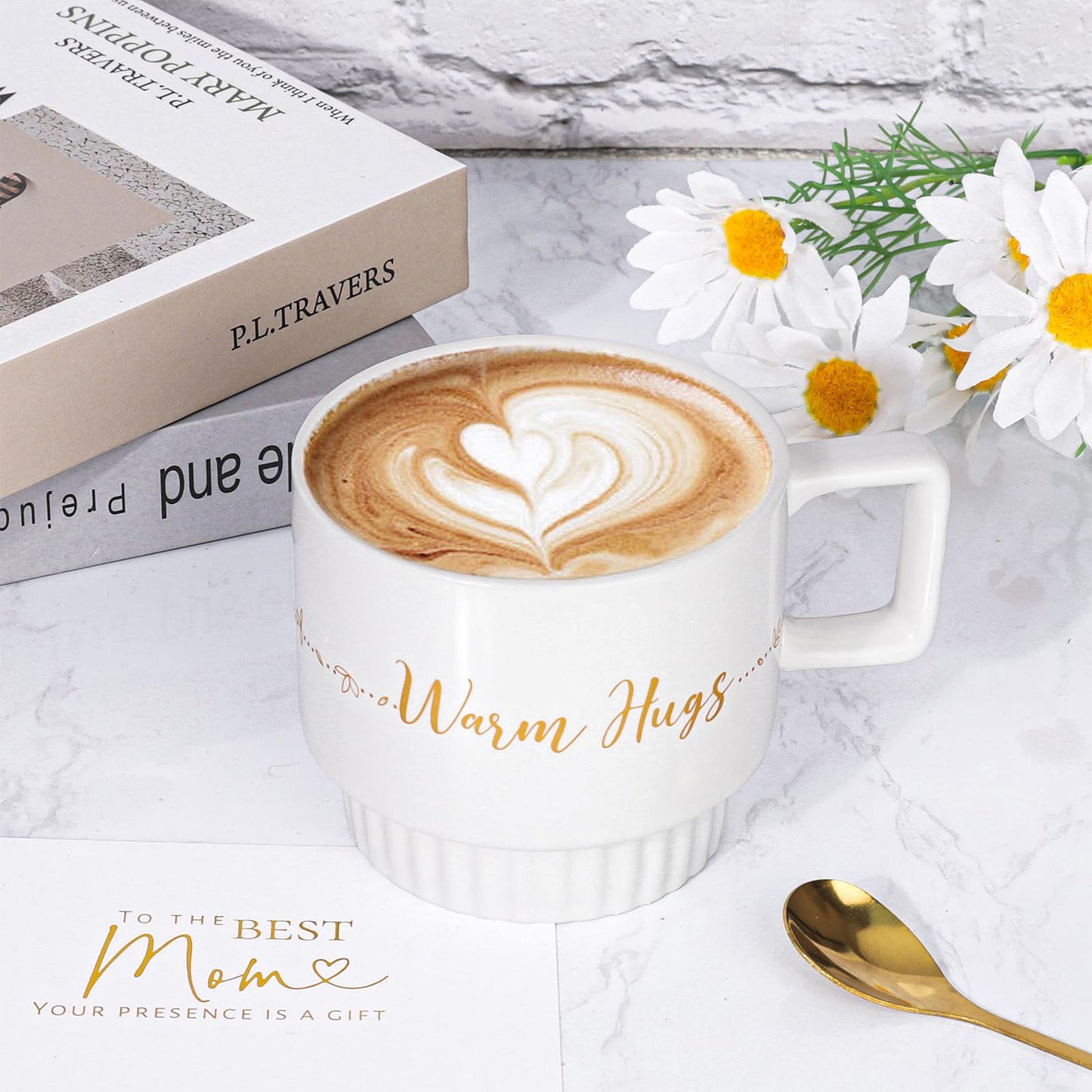 Gift for Mom – Relaxing Spa Basket with Warm Hugs Mug, Scented Candle, Tulip Vase and More, Perfect for Mother’s Day, Birthday, Christmas, Thanksgiving, Retirement & Thank You Gifts