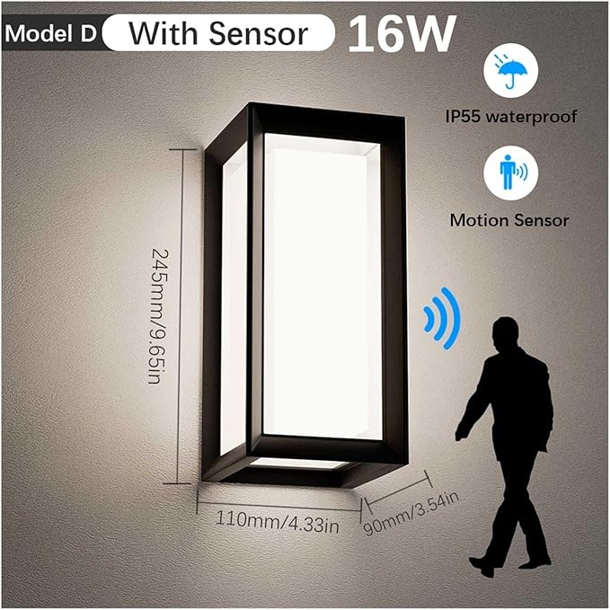 LED Wall Light, LED Wall Lamp Motion Sensor Waterproof Led Lights Wall Light Indoor Outdoor Wall Panels for Home Corridor Lighting,Modern Wall Lamp(Cold White,C with Sensor)