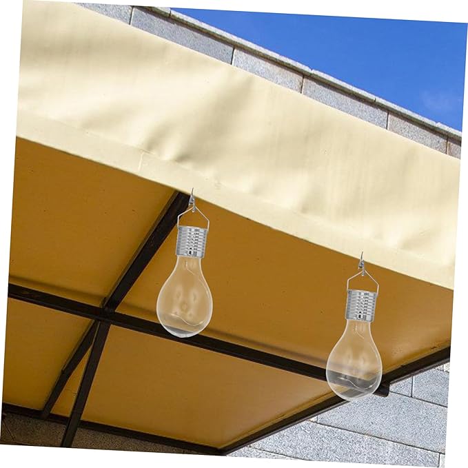 4 Pcs Transparent Solar Copper Wire LED Bulb Hanging Lamp Warm White Chandelier for Outdoor Garden Patio and Lawn Decoration Easy to Install