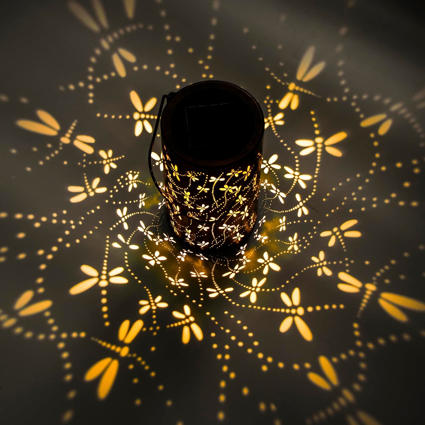 Birthday Gifts for Women,Solar Lanterns Outdoor Hanging Lantern Lights, Dragonfly Hollowed-Out Metal Decor Lantern, Waterproof LED Decorative Garden Light - Delicate Garden Decoration for Patio, Yard