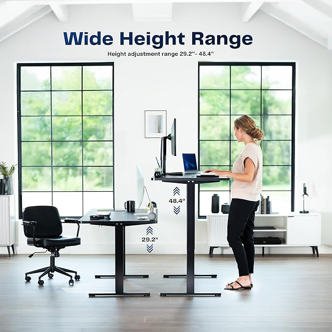 VIVO Electric 71 x 36 in Standing Desk, Memory Height Adjustment, 1B Series, Holds 220 lbs, Reclaimed Wood Top White Frame, DESK-KIT-1W7P-36