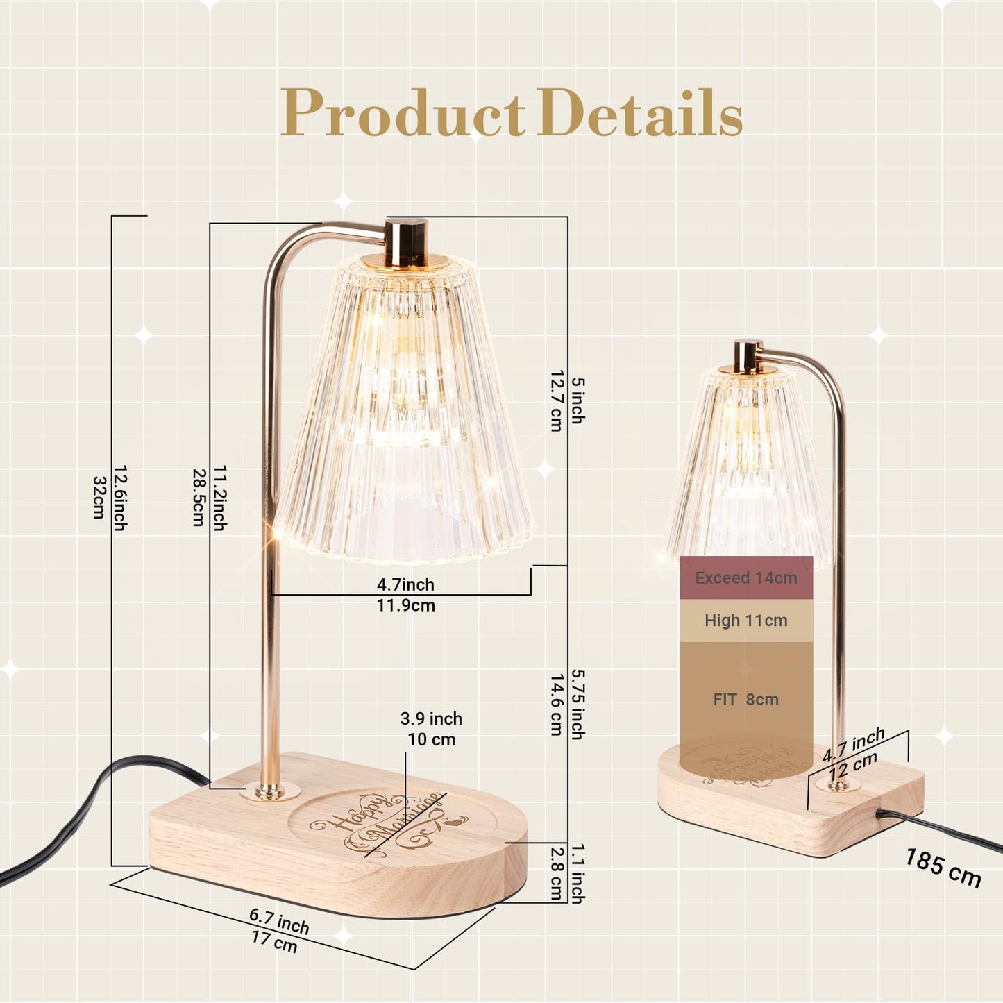 Marycele Wedding Gifts for Couples 2025, Candle Warmer Lamp for Engagement Gifts, Bridal Shower Present, Wedding Registry Gifts for Newly Wed Bride and Groom, Candle Wax Warmer Lamp