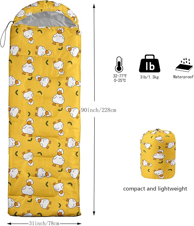 Axolotl Unicorn Sleeping Bag for Kids Boys Girls–Lightweight Warm Cold Weather Sleeping Bags,Waterproof Portable Sleeping Bag with Compression Sack for Camping Backpacking Outdoor Indoor