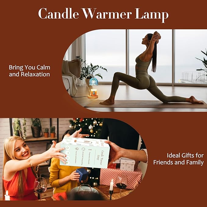 Flower Candle Warmer Lamp with Timer & Dimmer - Fits All Jar Scented Candles - House Warming & Mother's Day Gift for Women，Mom，Her