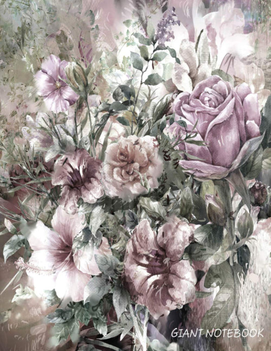 Giant Notebook: Giant Notebook Journal with 1000 Sheets (500 College Ruled Pages) 8.5 x 11Pretty Stylish Rose Floral Design For Professionals, Students, Artists, Writers and Teachers