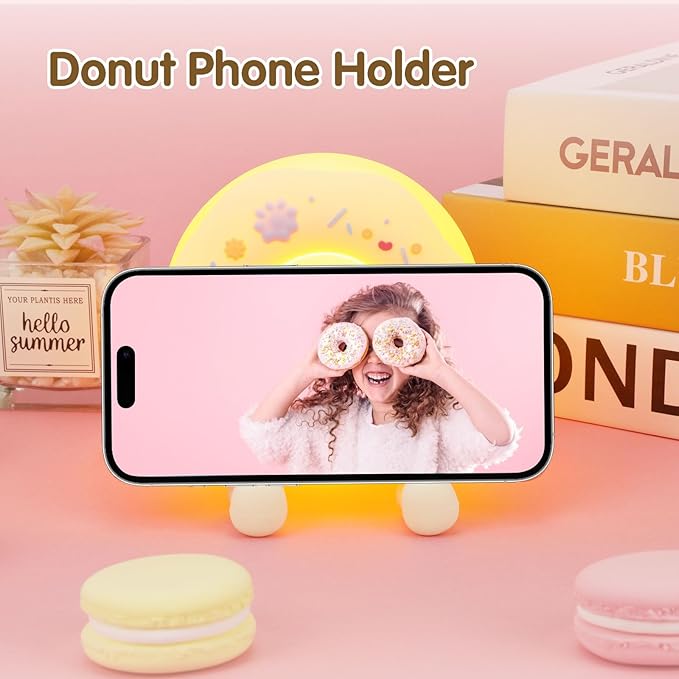 QANYI Donut Lover Lamp, Soft BPA Free Silicone Touch Night Light, Eye Caring, Stepless Dimming, Christmas Gift, Room Decor, Party, Home Office, Nursery Night Light for Kids Breastfeeding and Sleeping