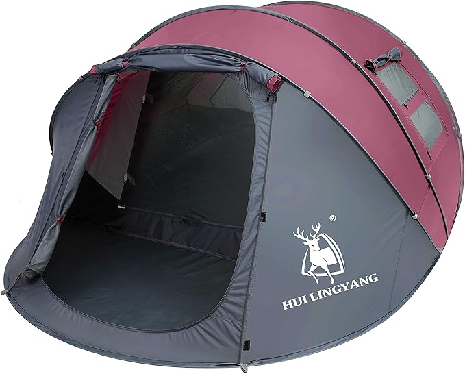 6 Person Easy Pop Up Tent,12.5’ x 8.5‘ x53.5,Automatic Setup,Waterproof, Double Layer,Instant Family Tents for Camping,Hiking & Traveling