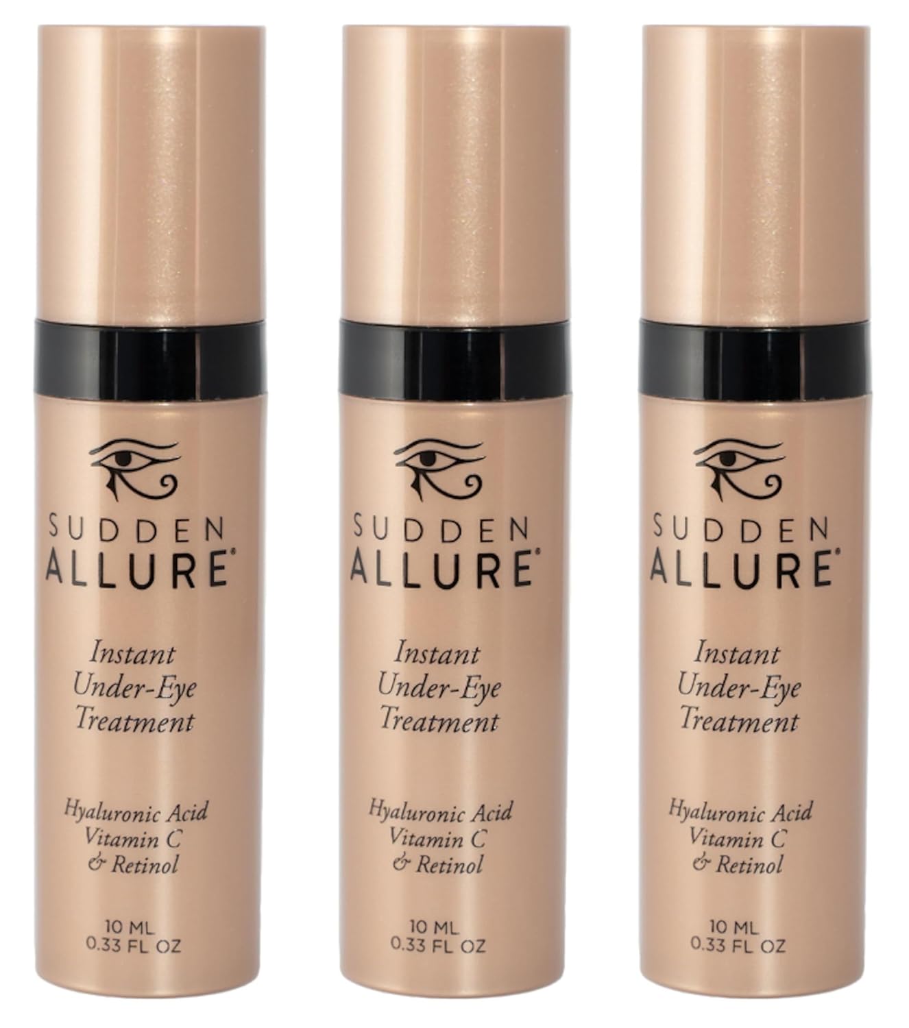 Sudden Allure Instant Under Eye Treatment Serum â Erase Under Eye Bags, Dark Circles, Wrinkles & Lift Sagging Eyes - Instantly Tighten & Firm - Reduce Eye Bags & Crows Feet | Made in USA (10 ml, 3pk)