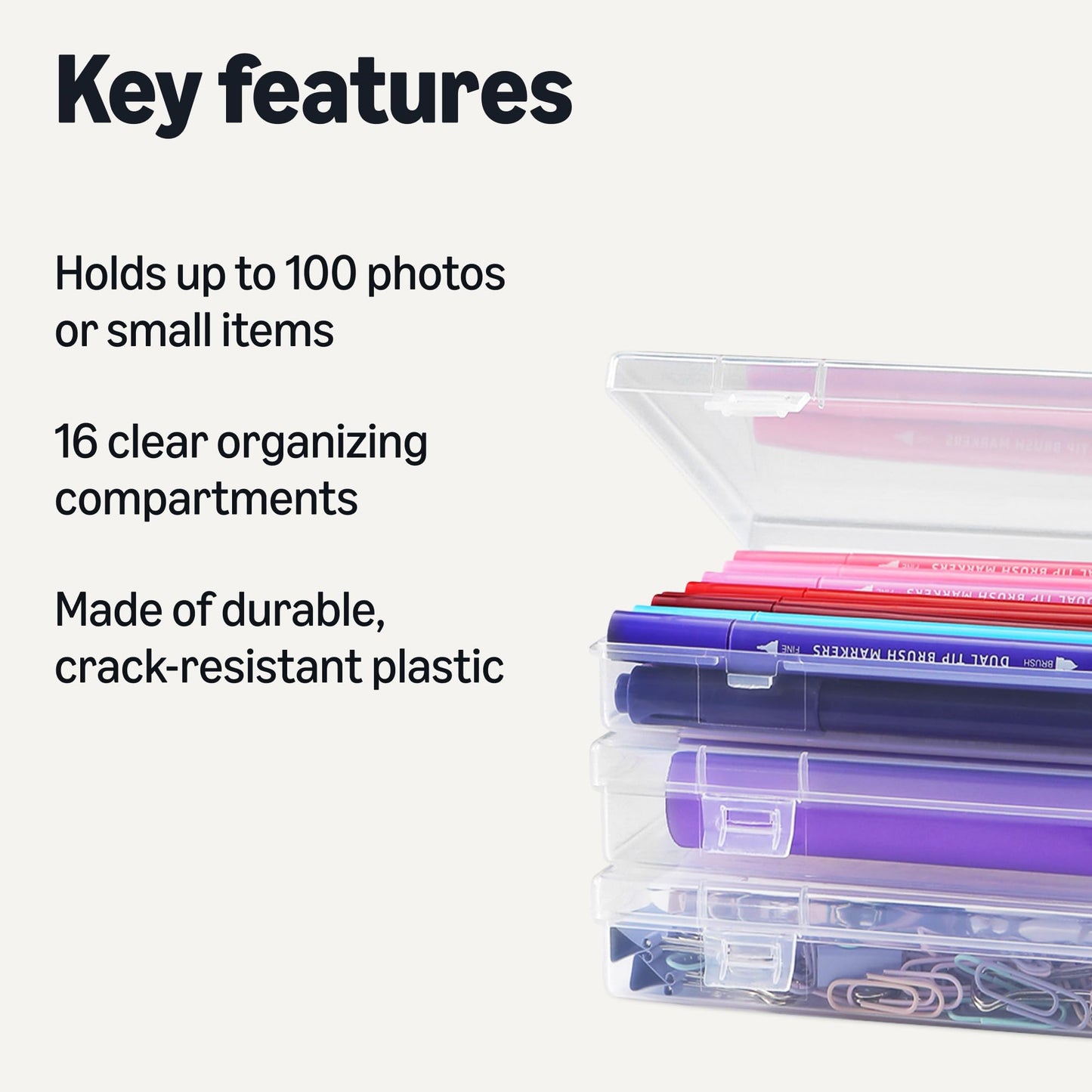 Amazon Basics 4" x 6"" Photo Storage Case and Craft Organizer with 16 Inner Cases"