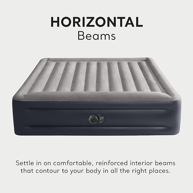Intex King Air Mattress, Dura-Beam Plus 16.5" Inflatable Bed with Built-in Pump