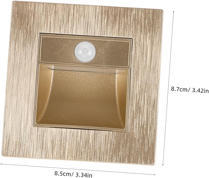 Garneck Motion Sensor Recessed Stair Lights LED Step Lights for Indoor Aisles and Outdoor Stairs Warm Soft Lighting for Hallways and RVs Easy to Install