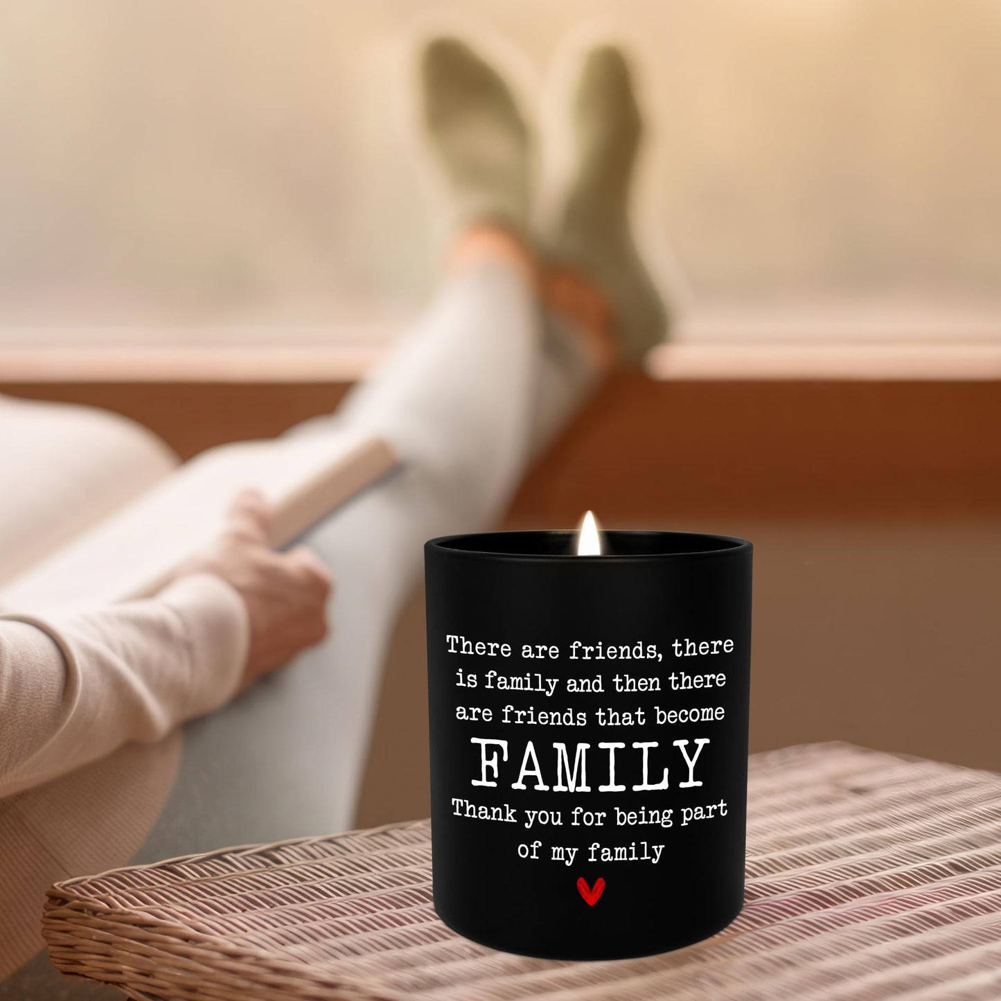 TEEZWONDER Friend Gifts for Women - Long Lasting Vanilla Lavender Candle 10 oz - Friendship Birthday Gifts for Women Men BFF Bestie Coworkers Friends Female, Scented Candles for Women Men