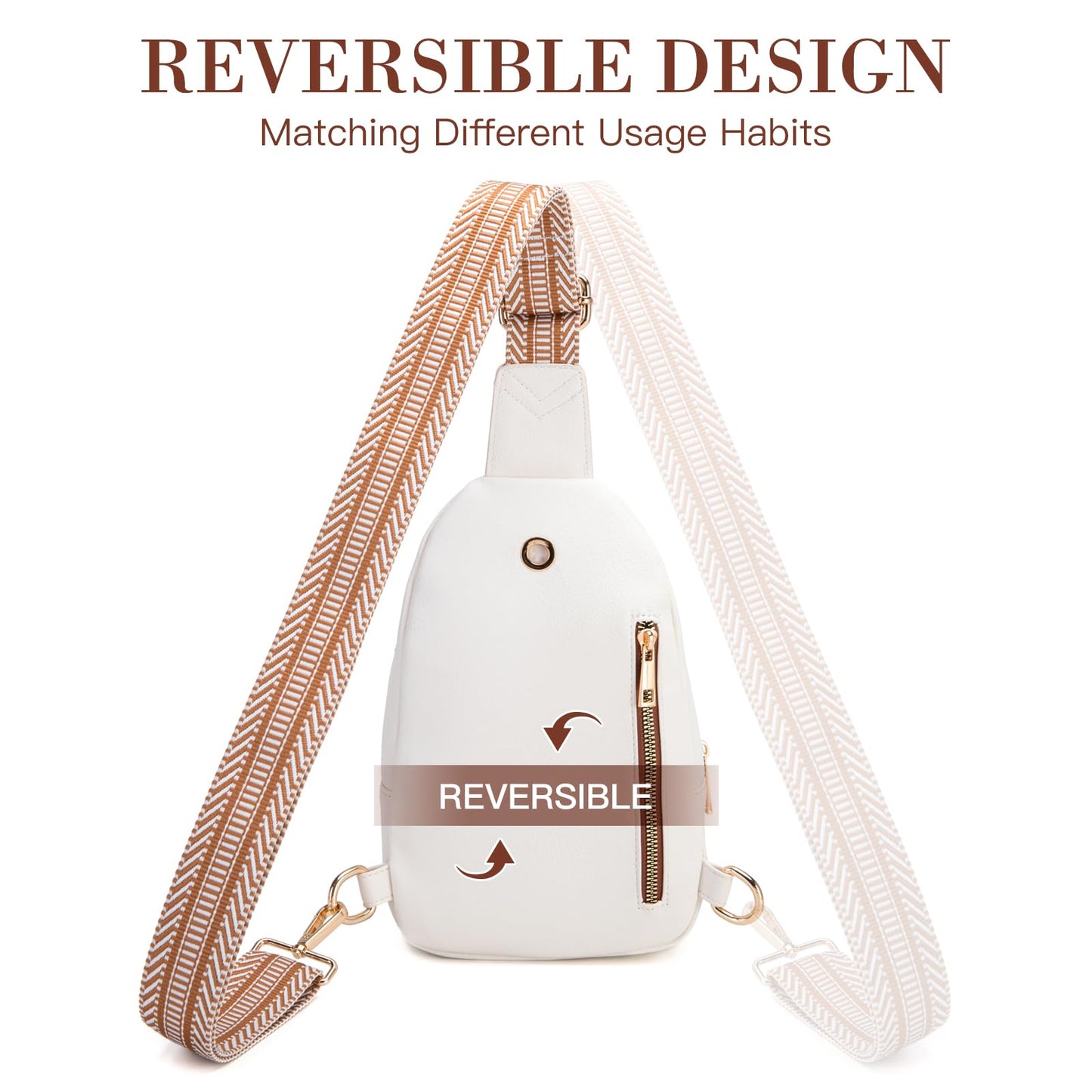 Viverte Crossbody Bags for Women Initial Sling Bag Cross Body Fanny Packs Personalized Gifts for Mom Women Wife (Beige with Brown-A)