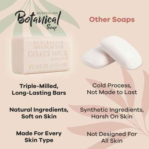 Australian Botanical Soap, Goat Milk Soap with Soya Bean | Aloe Vera Soap with Green Tea | Bundle of 8 Each, Organic African Shea Butter, Natural Soap Base for All Skin Types, 16 Bar Soap Bundle
