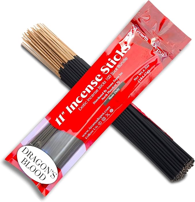 Grape Type Most Exotic 11'' Incense Sticks. Approx. 85 to 100 Sticks Per Bundle, ONE Bundle - Each Natural Stick Burns for 45 mins to 1 Hour Each. Long Lasting Guarantee 100% Pure