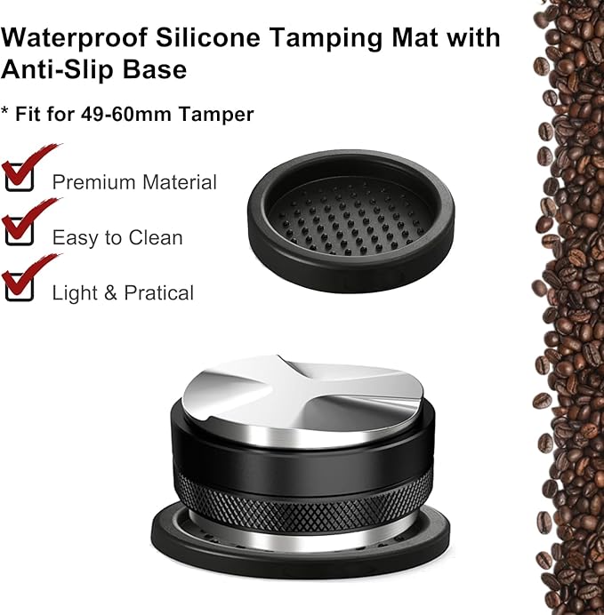Espresso Accessories Kit 51mm Tamper: 51mm Espresso Tamper and Coffee Distributor, Espresso Tamper Kit Barista Tools with WDT Tool Tamping Mat Brush | Dual Head Espresso Leveler for 51mm Portafilter