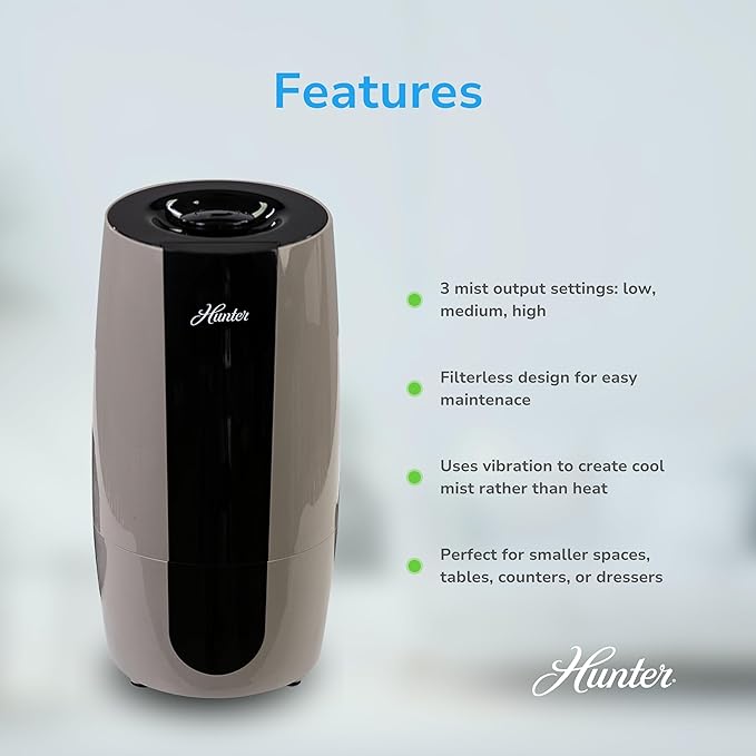 Hunter Fan Company Aspire Cool Mist 0.7 Gal Ultrasonic Humidifier-Taupe