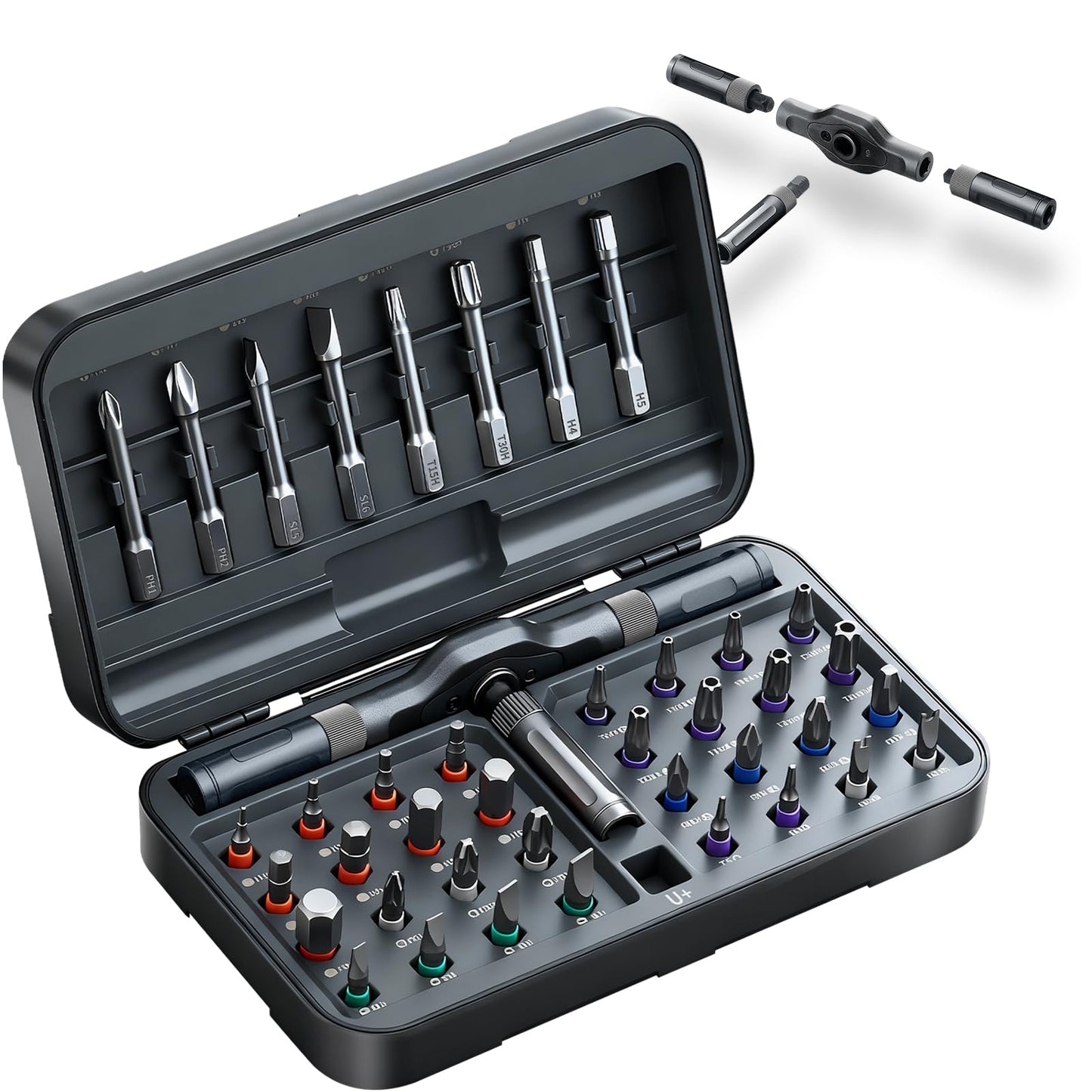 42 in 1 Magnetic Screwdriver Set, DIY Ratchet Screwdriver Set, Multi Bit Screw Drive with Storage Case, Portable Compact Repair Tool Kit for Gifts, Furniture, Computer, Bicycle