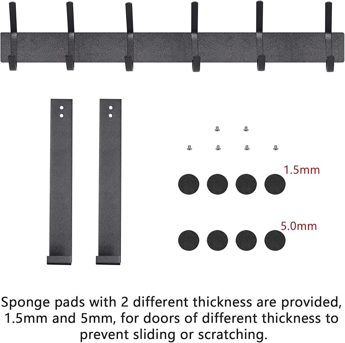 YUMORE Over The Door Hooks, Heavy Duty Over Door Hanger Stainless Steel for Coats Robes, Hanging Towel Rack Back of Bathroom Bedroom Door, Long Arms Easy Reach, Matte Black
