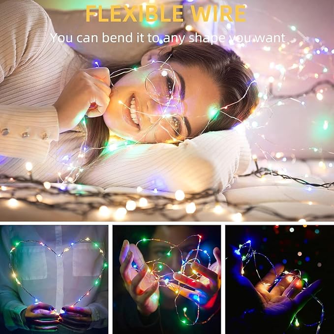 6 Pack Easter Fairy Lights Battery Operated - Easter Decor 7ft 20 LED Copper Wire Mini pastel String Light Firefly for Mason Jars DIY Crafts Christmas Wedding Party Centerpiece Table Easter Decor