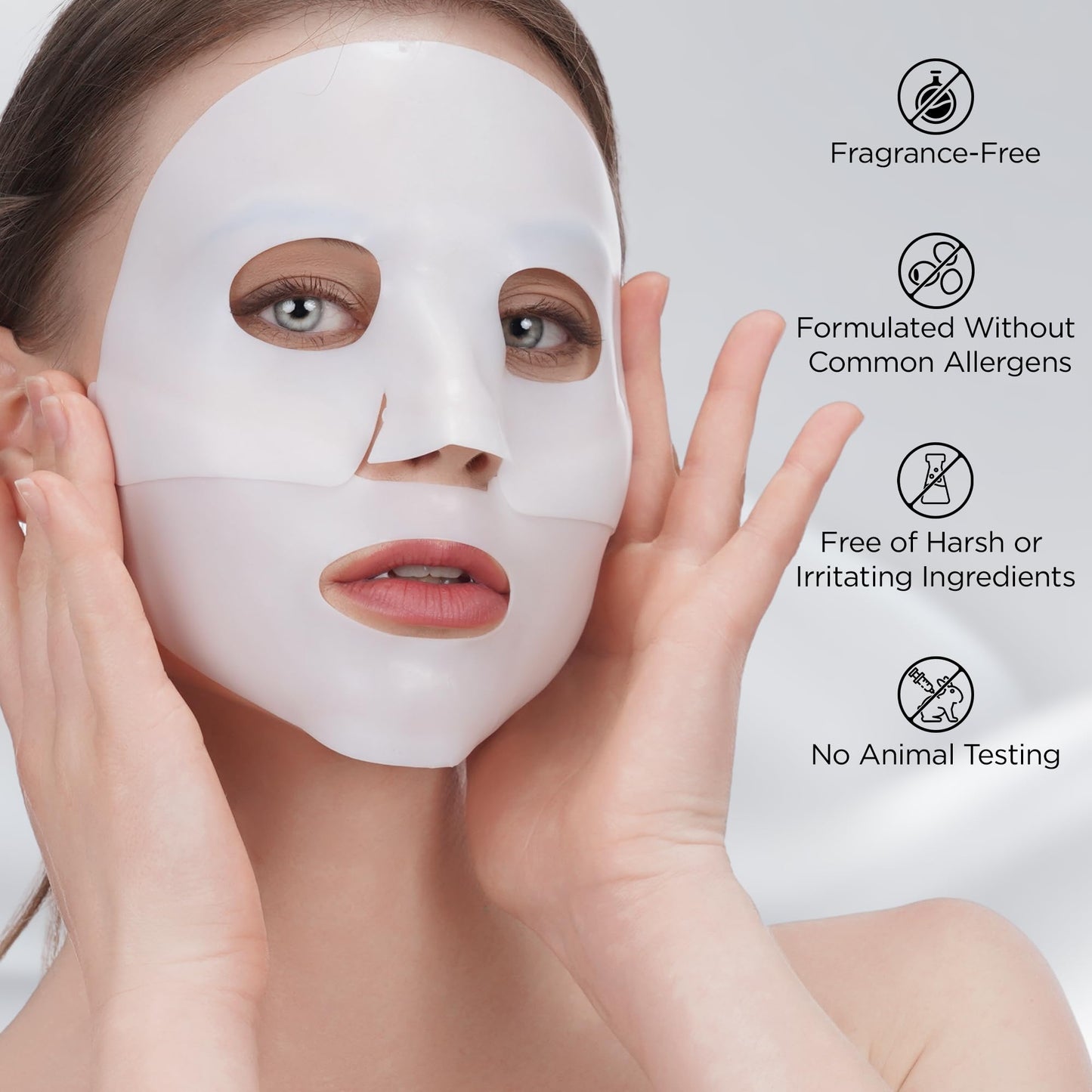 Lingmeier Collagen Face Mask - 80,000ppm Marine Hydrolyzed Collagen & Hyaluronic Acid | Overnight Hydration Gel Sheet for Deep Moisture | Gentle Formula, Safe for Sensitive Skin